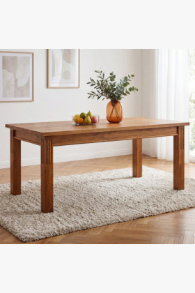 Rusztikus tömör fenyő étkezőasztal 140x80 cm masszív kivitelben